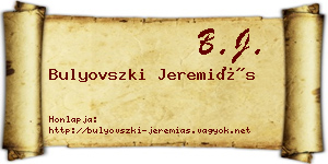 Bulyovszki Jeremiás névjegykártya